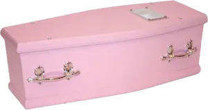 Pink Coffinwith Silver Handles PNG image