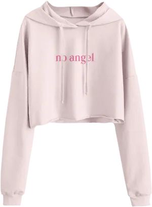 Pink Crop Top Hoodie No Angel Print PNG image