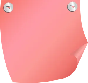 Pink Curled Corner Sticky Note PNG image