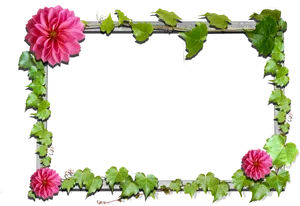 Pink Dahlia Floral Frame PNG image