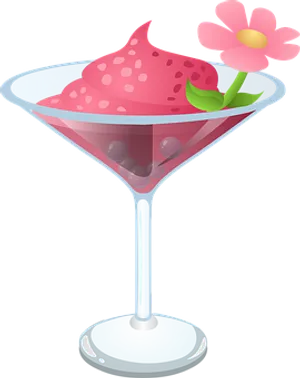 Pink Dessert Cocktail Illustration