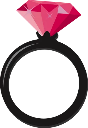 Pink Diamond Engagement Ring Illustration PNG image