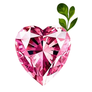 Pink Diamond Heart Elegance PNG 06282024