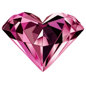 Pink Diamond Heart Romance PNG Paj