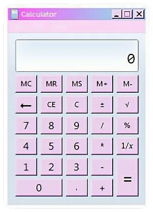 Pink Digital Calculator PNG image