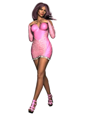 Pink Dress3 D Model