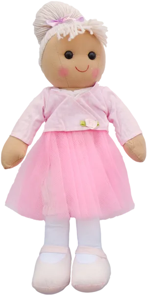 Pink Dressed Plush Doll PNG image