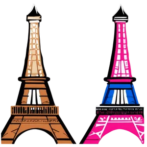 Pink Eiffel Tower Art PNG Eju