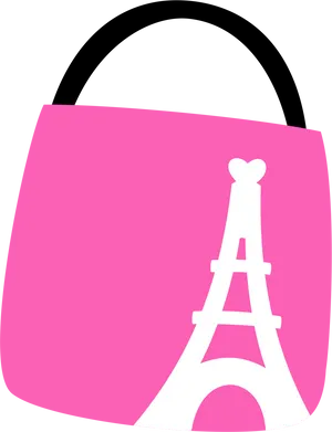 Pink Eiffel Tower Purse PNG image