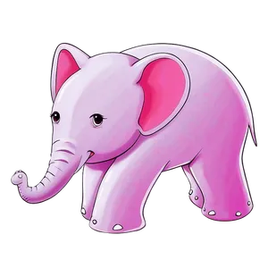 Pink Elephant And Rainbow PNG 34