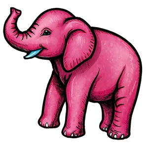 Pink Elephant And Rainbow PNG Hdg