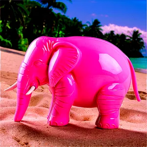 Pink Elephant At The Beach PNG Tef