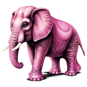 Pink Elephant Illustration Png 06292024 PNG image