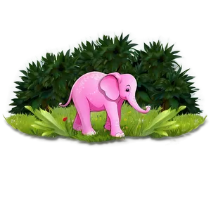 Pink Elephant In Nature PNG Rdo22