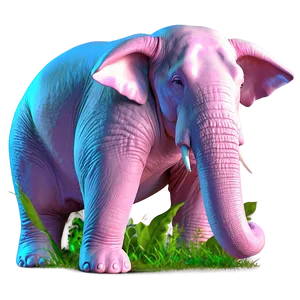 Pink Elephant In The Garden PNG 30