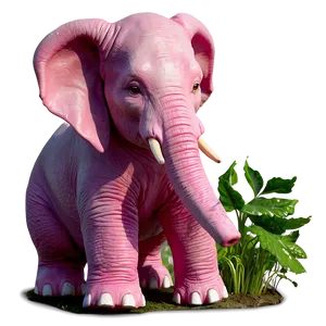 Pink Elephant In The Garden PNG Hnd46