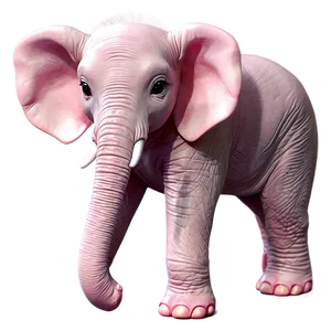 Pink Elephant Nursery Art Png Dgn PNG image