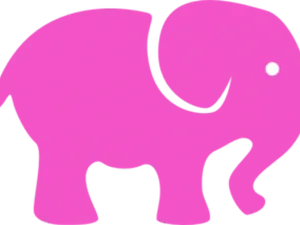 Pink Elephant Silhouette PNG