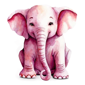 Pink Elephant Watercolor Png Sls PNG image