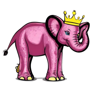 Pink Elephant With Crown Png Wwq PNG image