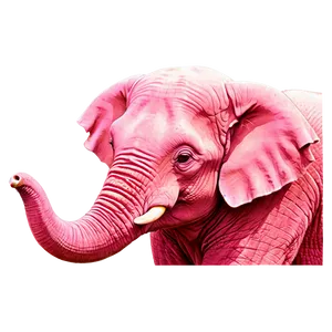 Pink Elephant With Glasses PNG Jex7