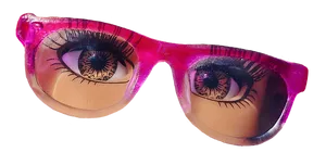 Pink Eyeball Sunglasses PNG image