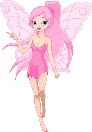 Pink Fairy Cartoon Character