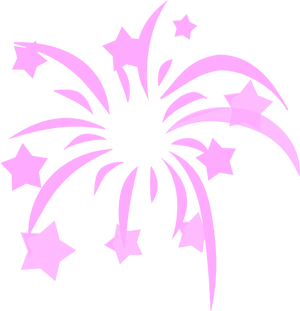 Pink Fireworks Clipart Graphic PNG image
