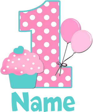 Pink First Birthday Invitation Design