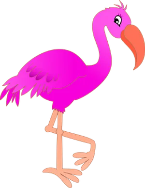Pink Flamingo Cartoon Illustration