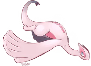 Pink_ Flamingo_ Swimming_ Animation PNG image