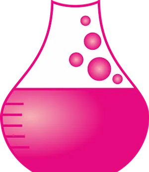 Pink Flask Bubbles Vector