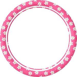 Pink Floral Circle Frame PNG image