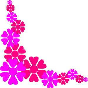 Pink Floral Corner Design PNG image