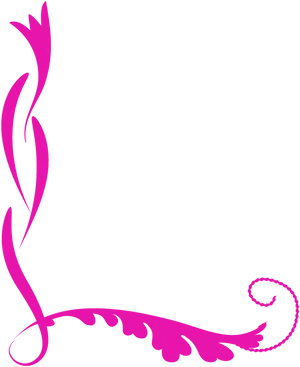 Pink Floral Corner Design PNG image