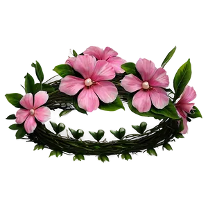 Pink Floral Crown PNG Bat