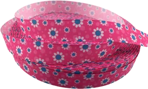 Pink Floral Dot Pattern Ribbon PNG image