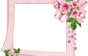 Pink_ Floral_ Frame_with_ Beads.png PNG image