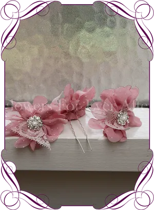 Pink Floral Hair Accessories PNG image