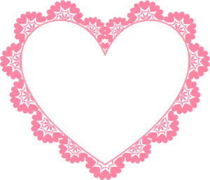 Pink Floral Heart Frame