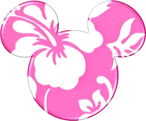 Pink Floral Mickey Mouse Ears PNG image