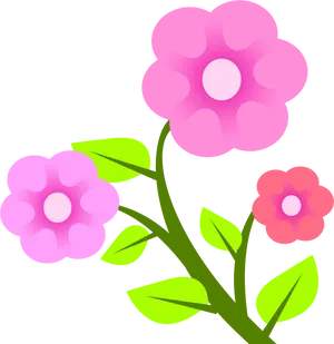 Pink Floral Vector Illustration PNG image