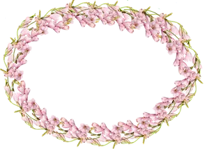Pink Floral Wreath Frame