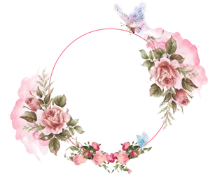 Pink_ Floral_ Wreath_with_ Butterflies PNG image