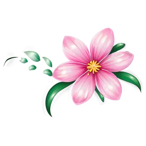 Pink Flower Illustration PNG Bak PNG