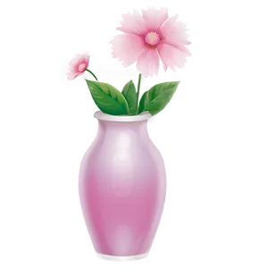 Pink Flower In Vase PNG Wfm66