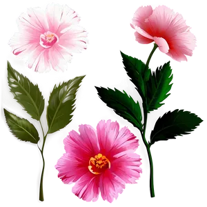 Pink Flower Silhouette PNG 8