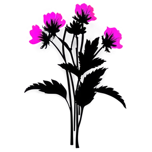 Pink Flower Silhouette PNG Tjj