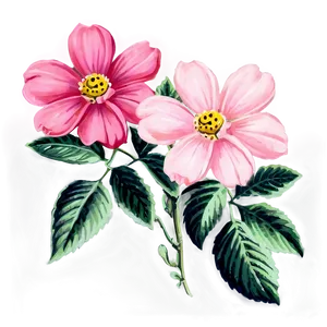 Pink Flower Vintage PNG 79