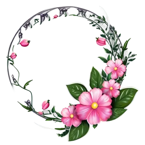 Pink Flower Wreath PNG 05242024